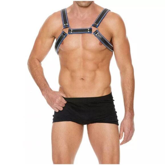 🦋B2G1🦋SHOTS-UOMO Genuine Leather Z Series D-Ring Bulldog Chest Harness | L/XL | - Picture 3 of 8